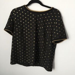 NWOT Black/gold A New Day top, size large